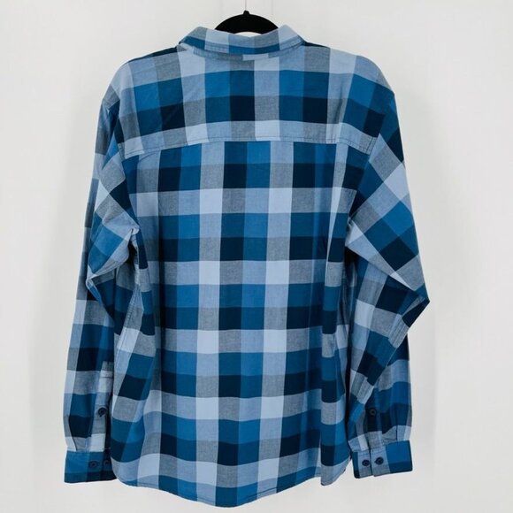 Columbia Mens Blue Plaid Shirt Button Down Size L Long Sleeve - Picture 9 of 12